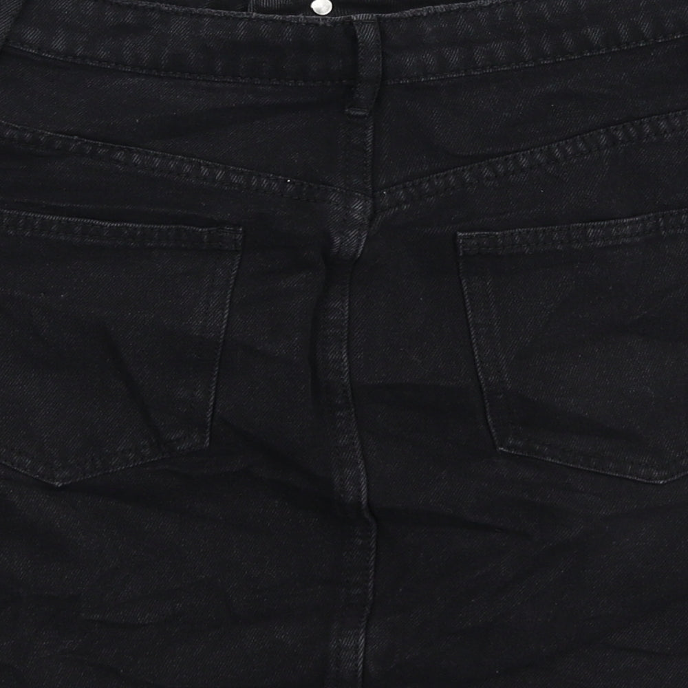 Missguided Womens Black Denim A-Line Skirt Size 10