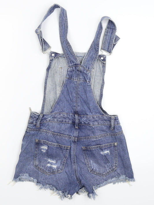 Denim & Co. Womens Blue Denim Dungaree One-Piece Size 4