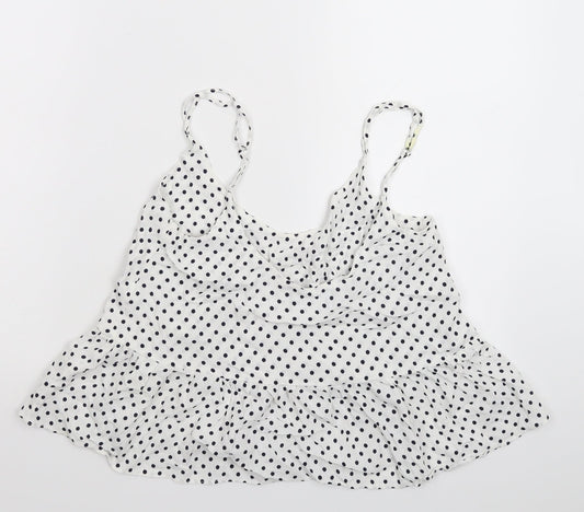 Topshop Womens White Polka Dot Basic Tank Size 6