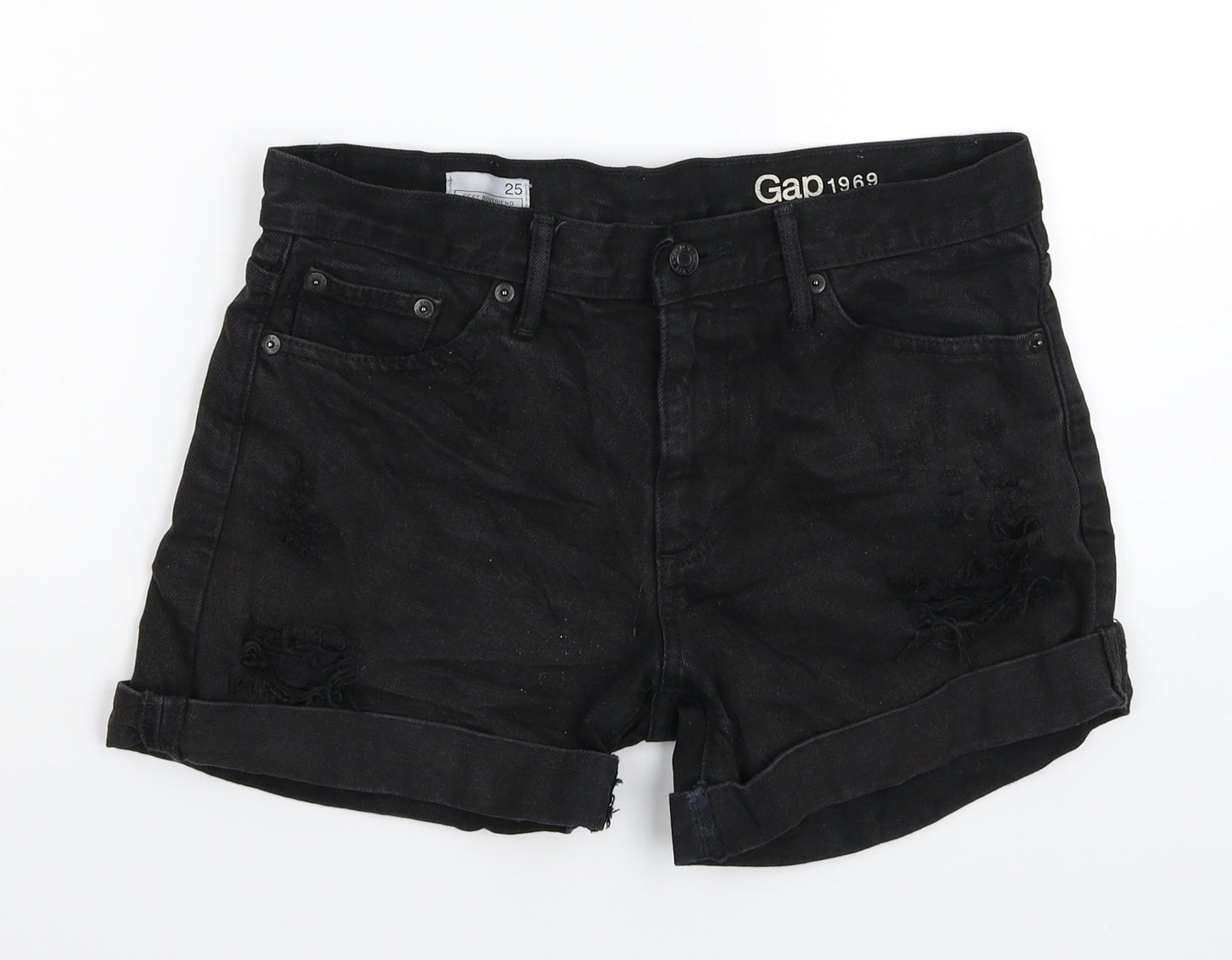 Gap Womens Black Denim Hot Pants Shorts Size 30 in