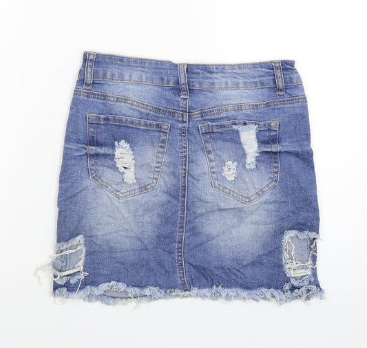 FOREVER 21 Womens Blue Denim Straight & Pencil Skirt Size 26 in