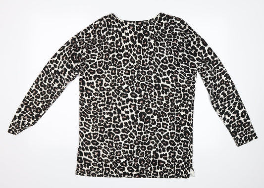 Debenhams Womens Black Animal Print Pullover Jumper Size 10
