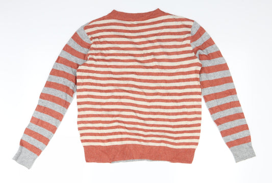 NEXT Womens Red Striped Full Zip Jumper Size 6