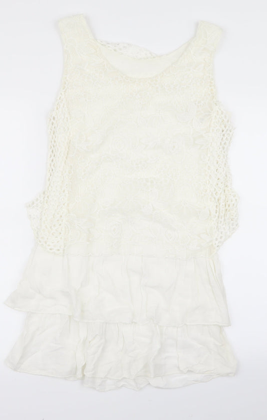 Preworn Womens Beige A-Line Size 8 - m