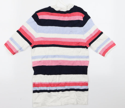 m&s Womens Multicoloured Striped Pullover Jumper Size 10