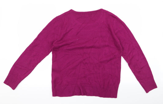 paromre Womens Pink Pullover Jumper Size L
