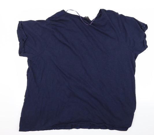 Yours Womens Blue Basic T-Shirt Size L