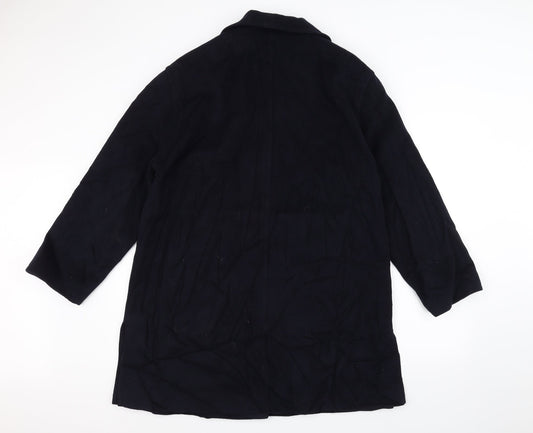 L.A.S Womens Blue Overcoat Coat Size 14