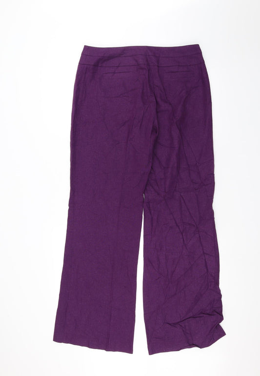 DEBINHAMS Womens Purple Trousers Size 12 L30 in