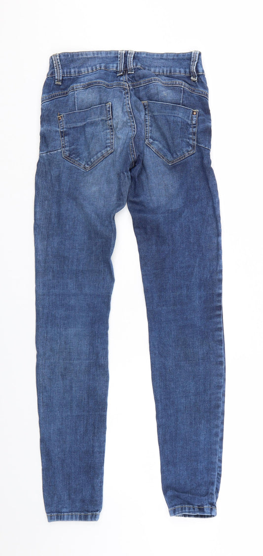 Preworn Womens Blue Denim Tapered Jeans Size 8 L30 in