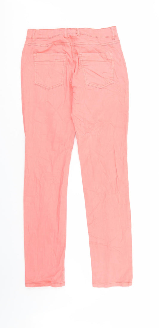 Gina Womens Pink Denim Straight Jeans Size 8 L32 in
