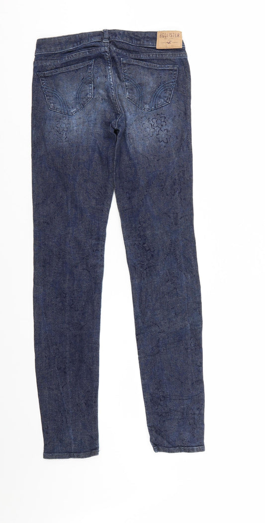 Hollister Mens Blue Floral Denim Straight Jeans Size 25 in L31 in