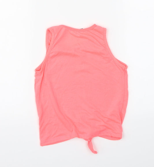 Primark Girls Pink Cropped T-Shirt Size 6-7 Years - Reversible Sequins