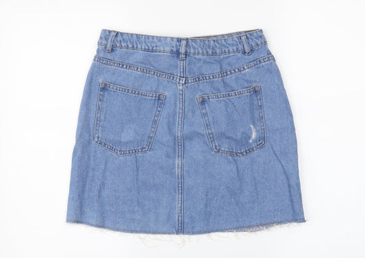 H&M Womens Blue Denim Mini Skirt Size 8