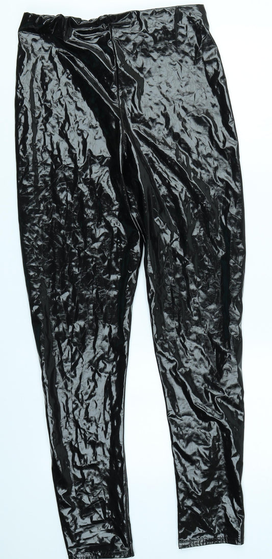 Rebellious Womens Black Trousers Size 12 L27 in