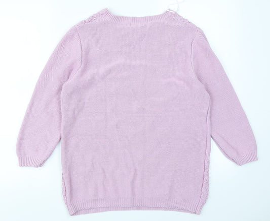 Damart Womens Purple Knit Pullover Jumper Size 10
