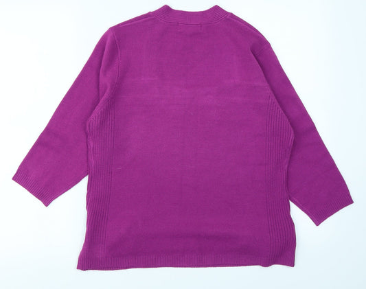 BASSINI Womens Purple Pullover Jumper Size XL