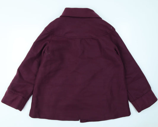 Anne De Lancay Womens Purple Overcoat Coat Size 10