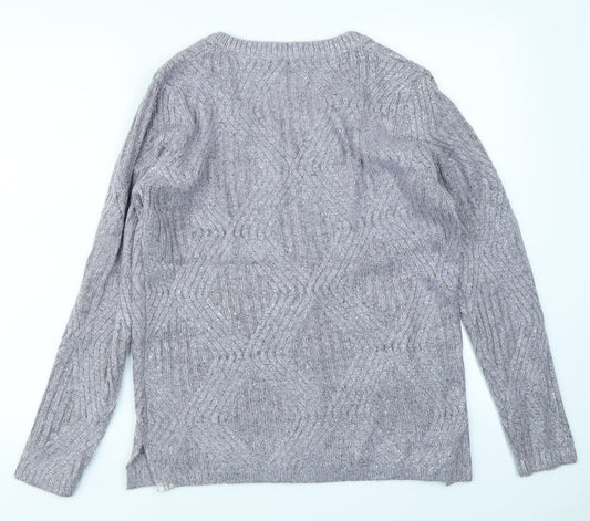 M&Co Womens Purple Pullover Jumper Size 12