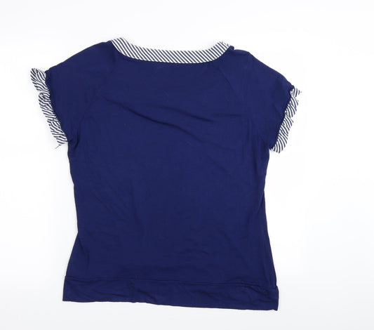 klass collection Womens Blue Basic T-Shirt Size L