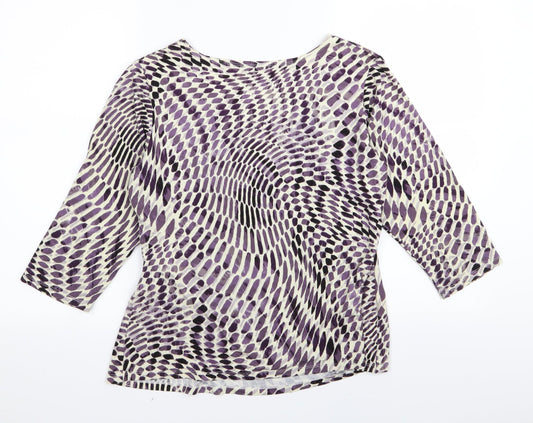 thestockshop Womens Purple Geometric Basic T-Shirt Size 14