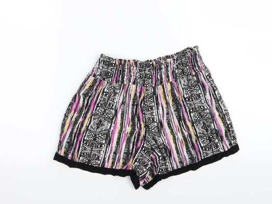 Cotton On Womens Multicoloured Geometric Sweat Shorts Size S - Stretch waistband