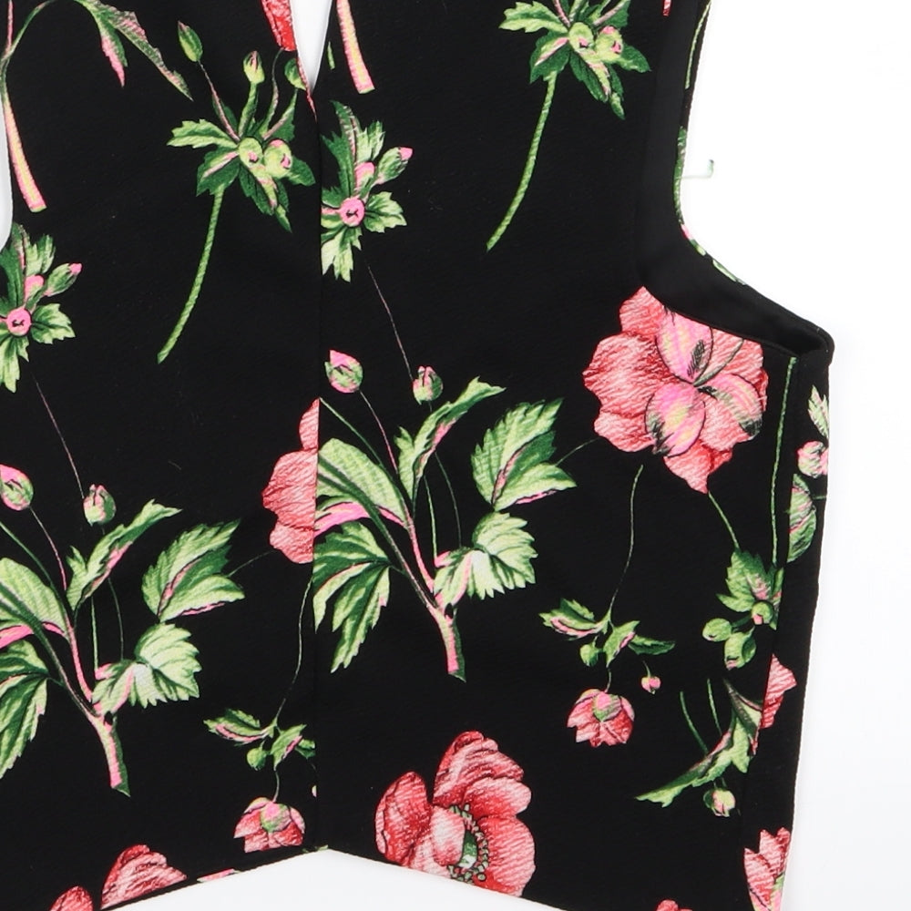 New Look Girls Black Floral Basic Tank Size 14-15 Years