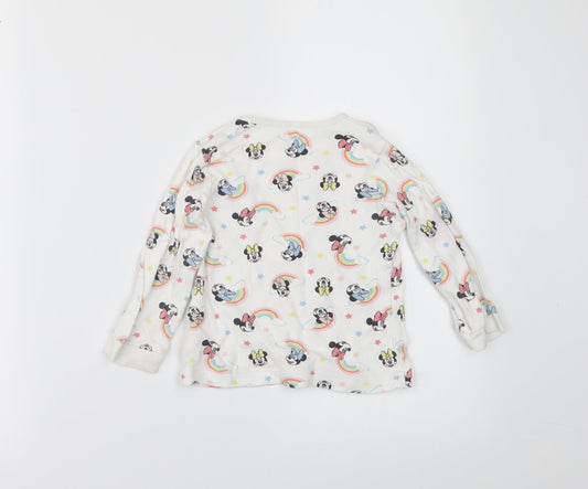 George Girls White Basic T-Shirt Size 18-24 Months - disney