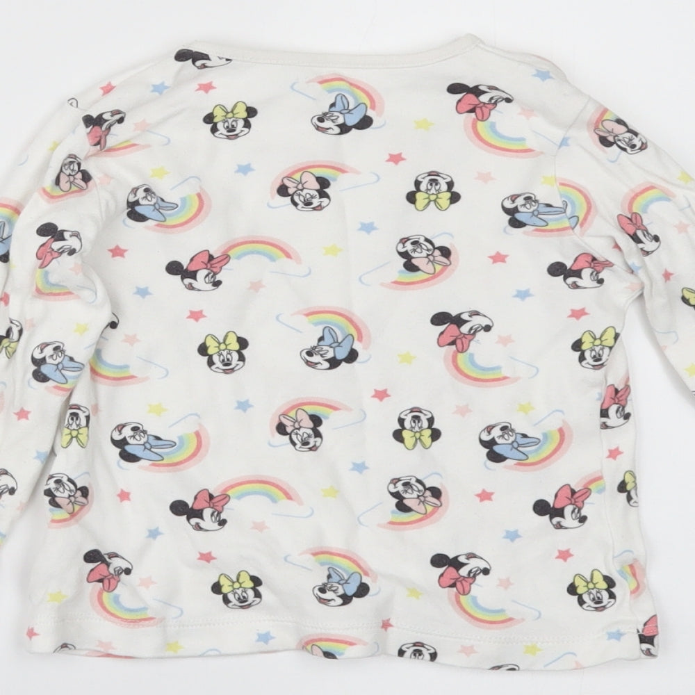 George Girls White Basic T-Shirt Size 18-24 Months - disney