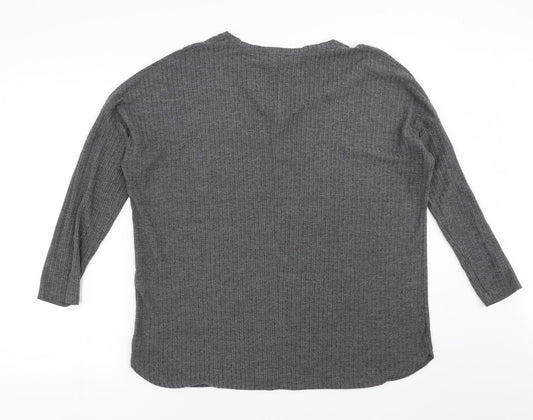 New Look Womens Grey Basic T-Shirt Size 10