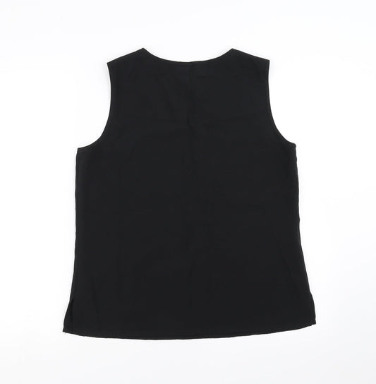 Preworn Womens Black Basic Blouse Size 12
