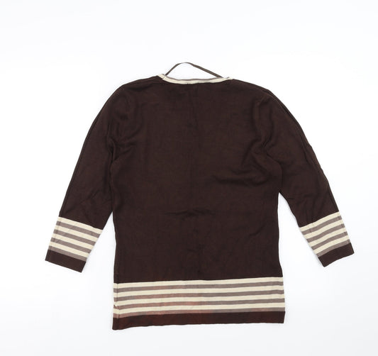 Just Elegance Womens Brown Pullover Jumper Size S
