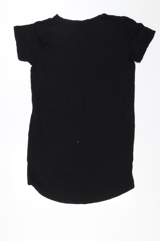 Glamour Babe Womens Black T-Shirt Dress Size M