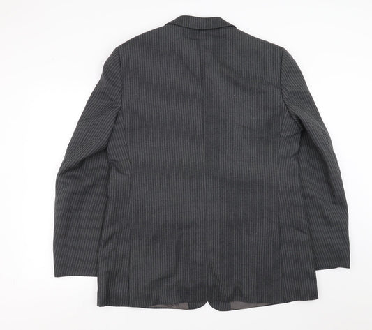 Charles Barker Mens Grey Striped Jacket Suit Jacket Size 40