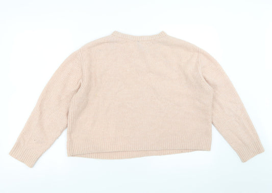 Divided by H&M Womens Pink Pullover Jumper Size M - cropped