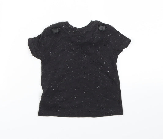 F&F Boys Black Basic T-Shirt Size 3-6 Months