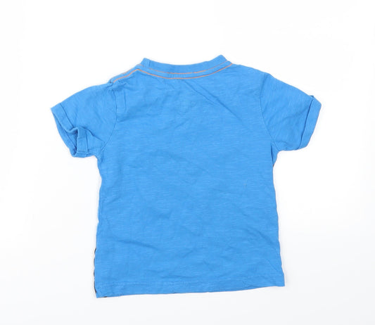 F&F Boys Blue Animal Print Basic T-Shirt Size 2-3 Years
