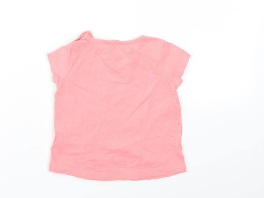 jhon lewis Girls Pink Basic T-Shirt Size 3-6 Months