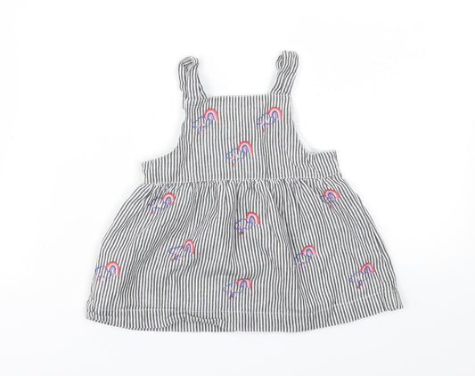 little ones Girls Black Striped Jacket Dress Size 3-6 Months