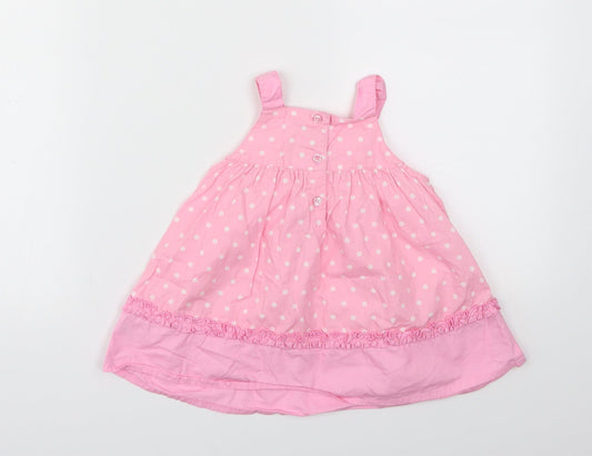 George Girls Pink Polka Dot Fit & Flare Size 3-6 Months