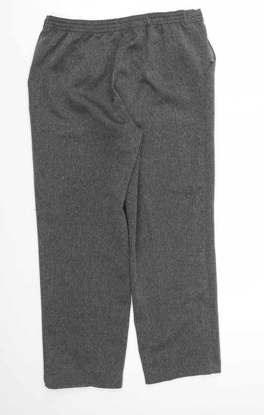 M&S Womens Grey Trousers Size 14 L26 in - Stretch waistband
