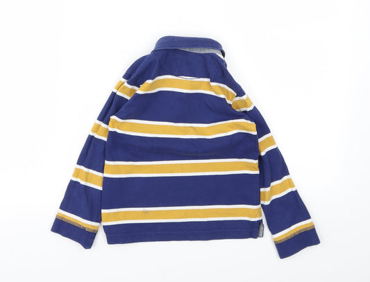 jhon lewis Boys Blue Striped Basic Polo Size 4 Years