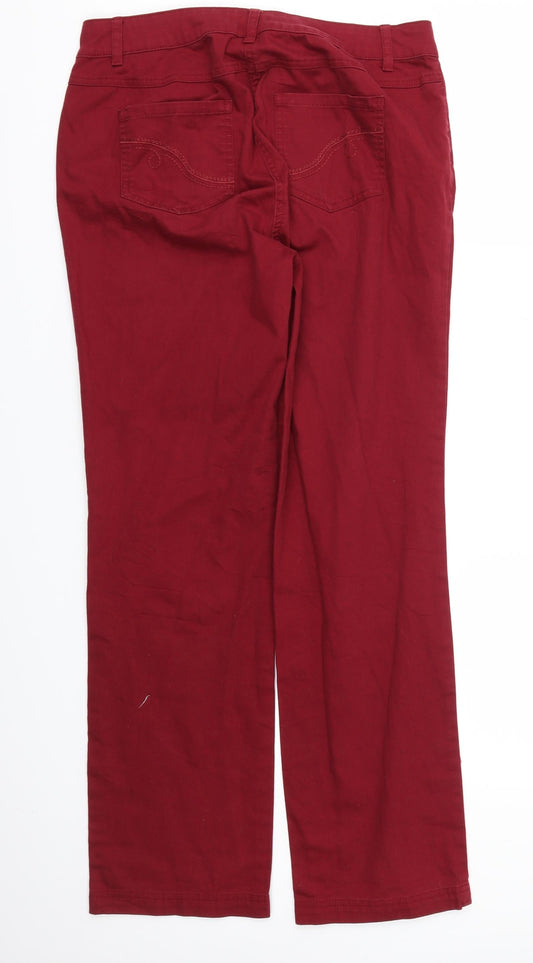 Thermolactyl Womens Red Houndstooth Straight Jeans Size 10 L30 in