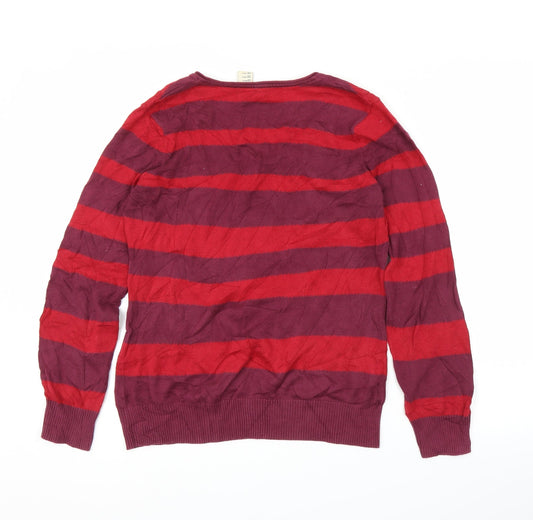 Preworn Womens Purple Striped Pullover Jumper Size M