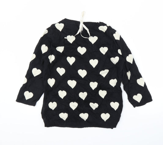 NEXT Womens Black Pullover Jumper Size 10 - Loveheart