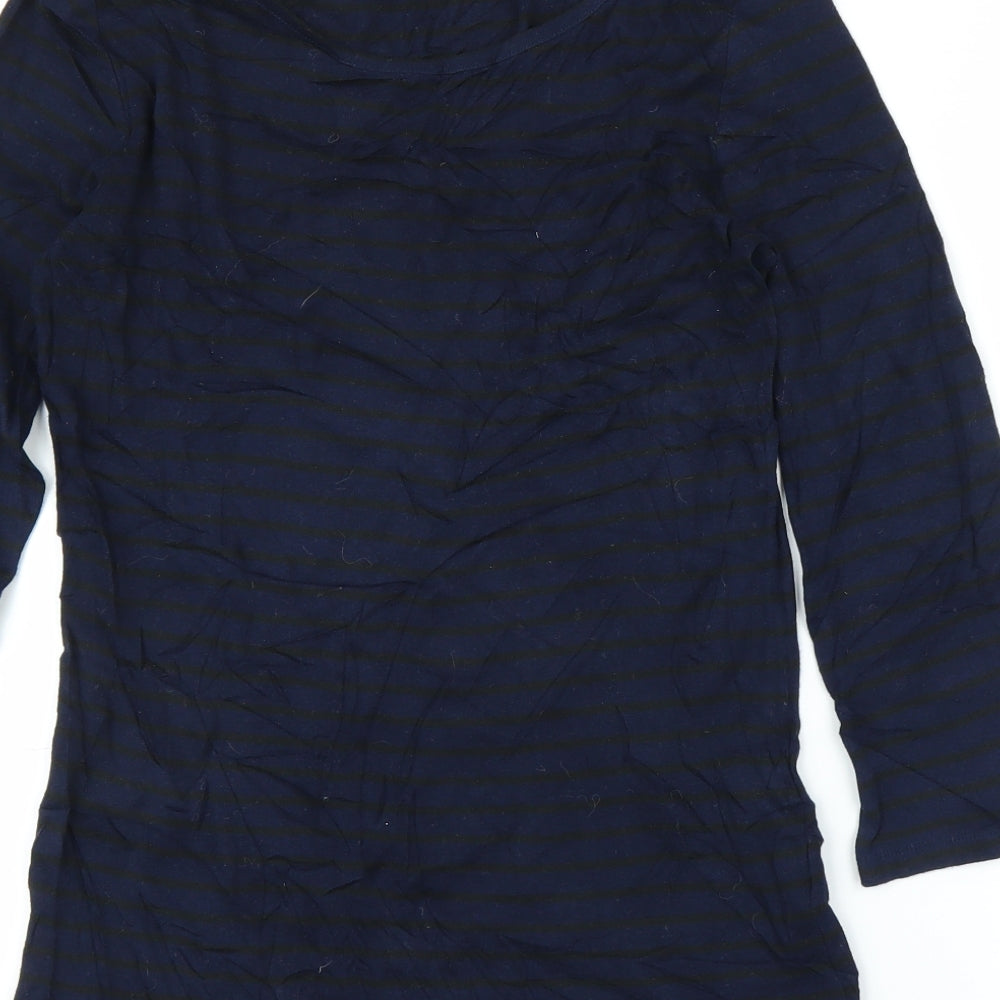 United Colors of Benetton Womens Blue Striped Tunic Blouse Size S