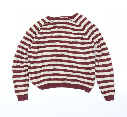 Dorothy Perkins Womens Purple Striped Pullover Jumper Size 16