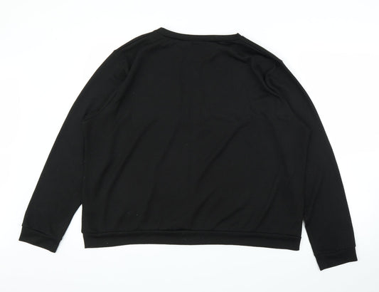 B. You Womens Black Pullover Jumper Size 16