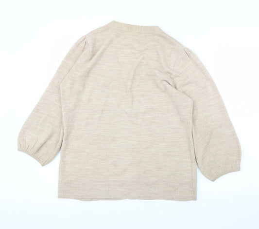 Evie Womens Beige Cardigan Jumper Size 14