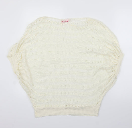 Krisp Womens Ivory Cardigan Jumper Size M